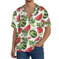 thumbnail image 1 of Fotbe Watermelons Camisa Estampada de Manga Corta para Hombre, Casual de Verano, Estilo Playero, Sin Arrugas-Small, 1 of 5