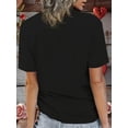 thumbnail image 3 of Camiseta informal de manga corta y cuello redondo para mujer con estampado de corazón "Just a Reminder: I Love You", de punto de algodón, corte regular de verano con apliques - Estilo 9072, 3 of 8
