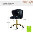thumbnail image 2 of HULALA HOME Home Office Desk Chair with Gold Wheels, Small Cute Vanity Chair with Back for Bedroom, Adjustable Rolling Task Work Seat for Women/Girls, Black, 2 of 7