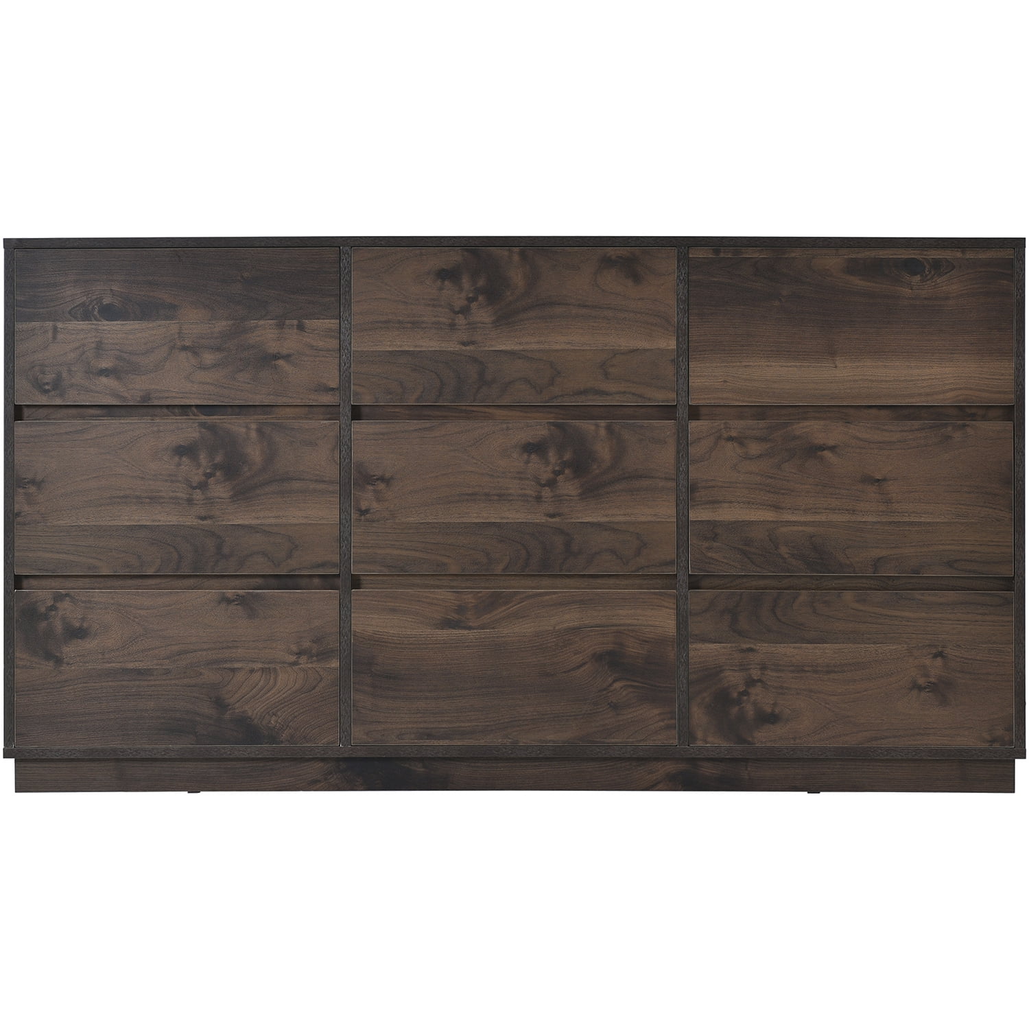 Kadyn 3 Pieces Walnut Bedroom Sets Queen Size Platform Bed, Queen Bed with Storage Bench, Solid Wood Nightstand and 9-Drawer Dresser for Bedroom Kadyn 3 Pieces Walnut Bedroom Sets Queen Size Platform Bed, Queen Bed with Storage Bench, Solid Wood Nightstand and 9-Drawer Dresser for Bedroom