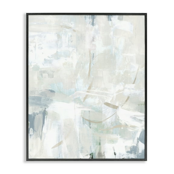 Stupell Industries Faded Off-White Abstract Abstract Painting Black Framed Art Print Wall Art, 11 x 14