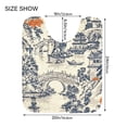 thumbnail image 3 of Toilet Rug Set Non-Slip Bathroom Rugs Soft Plush Machine Washable Contour Bath Mat Garden with Pagoda and Bridge 24x20/24x16, 3 of 9