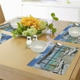thumbnail image 4 of Ambesonne Summer Place Mats Set of 4, Sunbeds SeaSunbeds, Standard Size, Pale Brown White, 4 of 6
