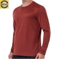 thumbnail image 2 of yoeyez Men's Sun Protection Shirts Solid Color Long Sleeve Sunscreen Shirt Lightweight Breathable Spf Rash Guard for Fishing Hiking Swimming Running Red,2XL, 2 of 7