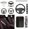 thumbnail image 4 of Yuyamidu Wolf Auto Seat Covers Full Set of 12 American Flag Car Steering Wheel Accessories Seatbelt Strap Pads Cup Holders Chapstick Holder Keychain Wrist Strap, Universal Fit, 4 of 6