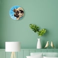 thumbnail image 4 of 12 Inch Wall Clock Battery Operated Silent Clock Decorative for Office, Kitchen, Outdoor, Living Room，Cute Cartoon Pug Dog with Backpack Blue Illustration, 4 of 5