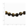 thumbnail image 2 of White Sterling Silver necklace Beaded Tiger's Eye Brown 18 in 11 mm, 2 of 2