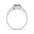 thumbnail image 2 of ANGARA Natural Oval Tanzanite and Diamond Bridal Set in 14K White Gold for Women (Size-7x5mm) | December Birthstone, Birthday, Anniversary, Jewelry Gift for Women | Natural Tanzanite Ring, 2 of 8