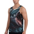 thumbnail image 2 of Fuzoiu Wave Chain Shark Print Men's Workout Tank Tops,Sleeveless Gym Shirt Quick Dry,Fitness Bodybuilding T-Shirt,Muscle Athletic Workout Tee-Medium, 2 of 7