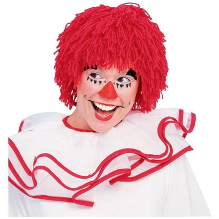 Rag Doll Men's Teen Boy Raggedy Andy Red Yarn Clown Costume Wig