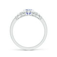 thumbnail image 2 of Angara Natural 0.8 Ct. Tanzanite with Diamond Vintage Inspired Ring in 14K White Gold for Women (Ring Size: 3), 2 of 9