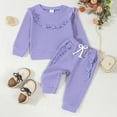 thumbnail image 2 of ShomPort Baby Girl Sweatsuit Fall Winter Long Sleeve Sweatshirts Jogger Pants Girl Cute Outfits Set, 2 of 9