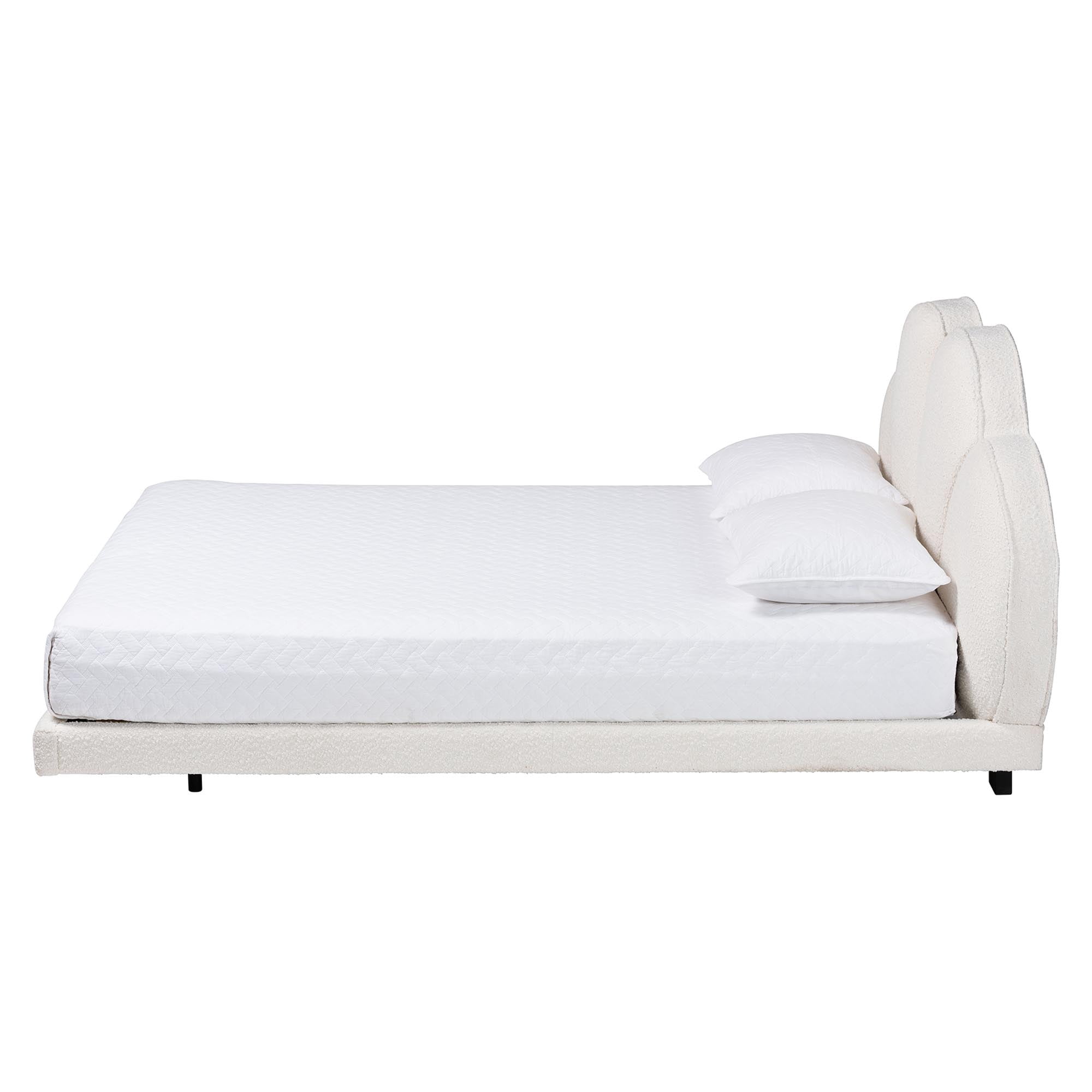 Baxton Studio Barrera Modern Floating Bed, Queen, Cream