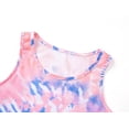 thumbnail image 2 of Beezizac Teen Girls Tie Dye Blue & Coral Swirl Pajama Tank Top & Shorts PJ Set 2-Piece Cute Cozy Outfit Big Kid Size 10, 2 of 7