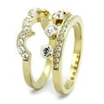 thumbnail image 4 of Women's Stainless Steel IP Gold 4.46(g) Crystal Clear Ring Set, 4 of 4
