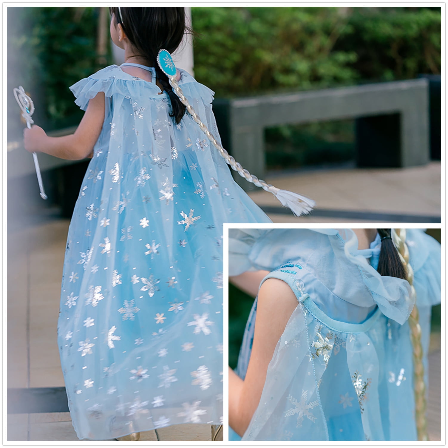Cosplay Kids Girls Elsa Princess Fancy Party Sequin Acrylic