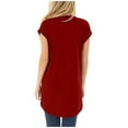 thumbnail image 3 of Birdeem Mode Femmes Été Col en V Uni Manches Courtes Aguichant Haut Blouse, 3 of 9