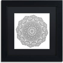 Trademark Fine Art "The Sigh Mandala Line Art" Canvas Art by Kathy G. Ahrens, Black Matte, Black Frame
