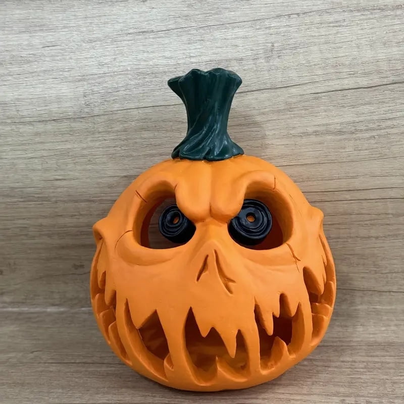 Halloween Giant Pumpkin Resin Decoration, Spooky Skull Head with Eerie Facial Features, Hollow Design for Indoor/Outdoor Festive Decor, Halloween Decor, Hallow