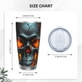 thumbnail image 4 of KLL Flame Metal Skull Print 40oz Stainless Steel Insulated Car Cup with Spillproof Lid - Keep Your Drink Hot or Cold on the Go-Straw Three-piece Set, 4 of 8