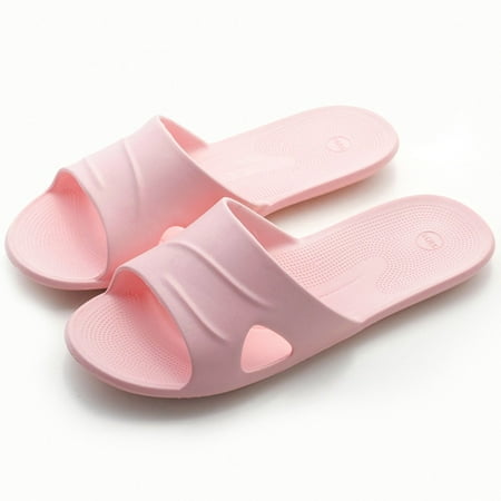 

YOTAMI Womens Slippers Summer Unisex Solid Color Indoor Slippers Non-Slip Couple Bathroom Slippers Pink
