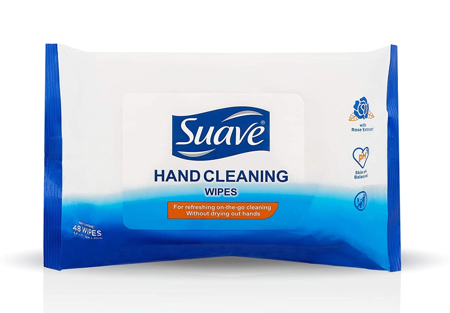 Suave Hand Cleaning PH Balanced Wipes with Rose Extract (48 sheets)