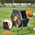 thumbnail image 5 of KFFKFF Composting Container, 18.5-Gal Rotating Compost Tumbler, Compact Single Chamber with Slide Door and Metal Structure, BPA Free Petite Compost Bin Tumbler for Garden, Kitchen, Yard, Outdoor, 5 of 9