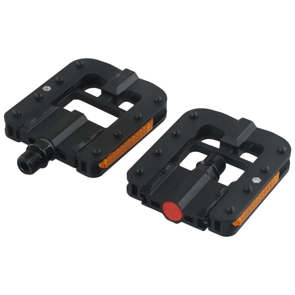 Folding Bicycle Pedals Aluminum Alloy Lightweight Bike Pedals with Reflectors for Adult 1 Pair Black
