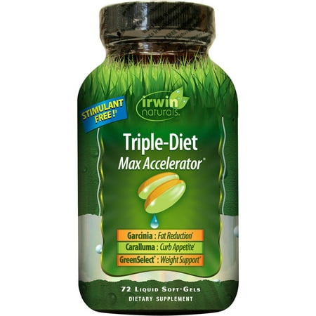 Irwin Naturals Triple-Diet Max Accelerator Fat Burner & Appetite Suppressant Weight Loss Liquid Soft Gels, 72 (Best Gel Fat Burner)