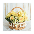 thumbnail image 3 of Woven Storage Basket and Ribbon Wedding Flower Baskets Wicker Rattan Garden Decor, 3 of 8