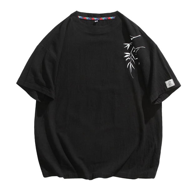 Top Suelto Impreso de los Hombres, Camiseta de Cuello Redondo de Algodón de Manga Corta para Ropa Casual Y de Vacaciones, Camiseta Transpirable, Blusa Ligera
