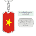thumbnail image 2 of Vietnam Flag Swivel Keychain Dog Tag Stainless Steel or 18k Gold, 2 of 8