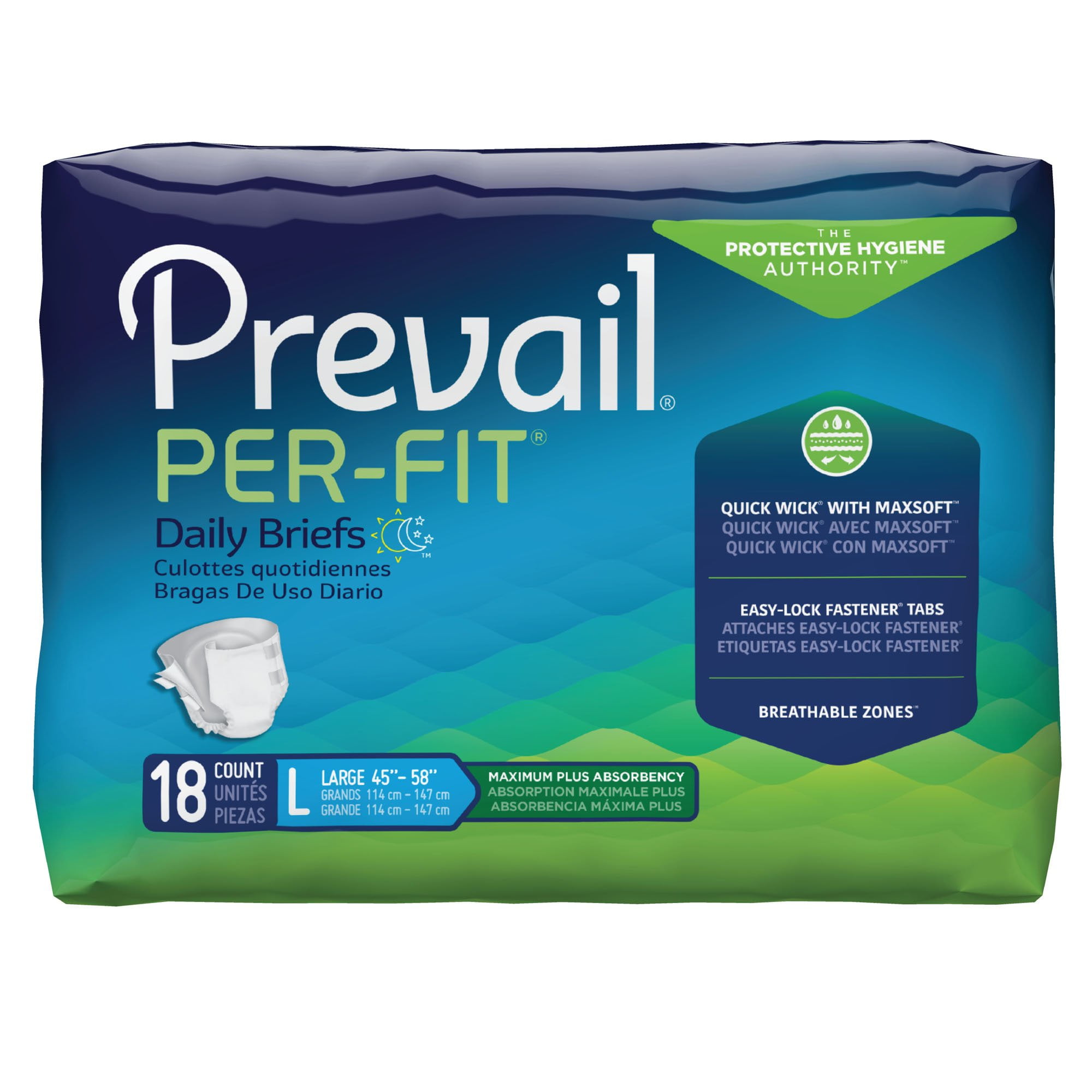 Prevail PerFit Adult Heavy Absorbency Brief, Large, 72 Ct Walmart