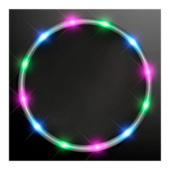 LED Light Up Bar Trays - Multicolor Serving Tray for Restaurants & Parties - 14.25" Diameter - Battery Operated - Rubber Liner - Lightweight & Easy Carry