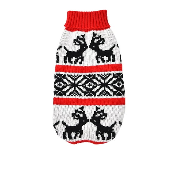 CuiLiyq Christmas Dog Sweaters for Small, Medium, Large Dogs, Soft, Knit Xmas Reindeer Holiday Festive Christmas Dog Sweaters, Warm Turtleneck Sweaters for Outdoors Playing (Black)