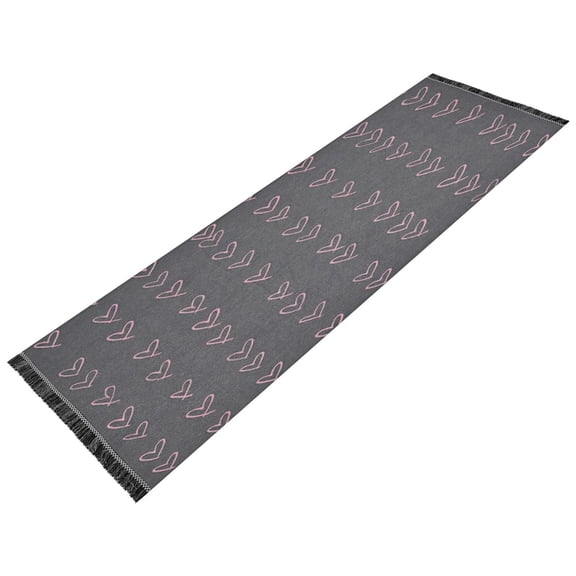 Vintage Modern Runner Rug,Non Slip Machine Washable 72"x23.5" Polyester Material Pet-Friendly Durable,Applicable to Entryway Rug Living Room Rug Pink Outline Line