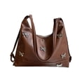 thumbnail image 3 of Bolso de hombro para mujer Sunnimix de piel sintética marrón, 3 of 8