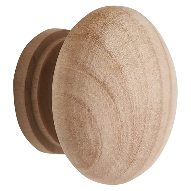 M Mimhooy 15 Pomos De Madera Para Cajones, Pomos De Madera Sin Terminar, Tiradores Para Muebles (Diámetro: 1,34 Pulgadas, Altura: 1 Pulgada)