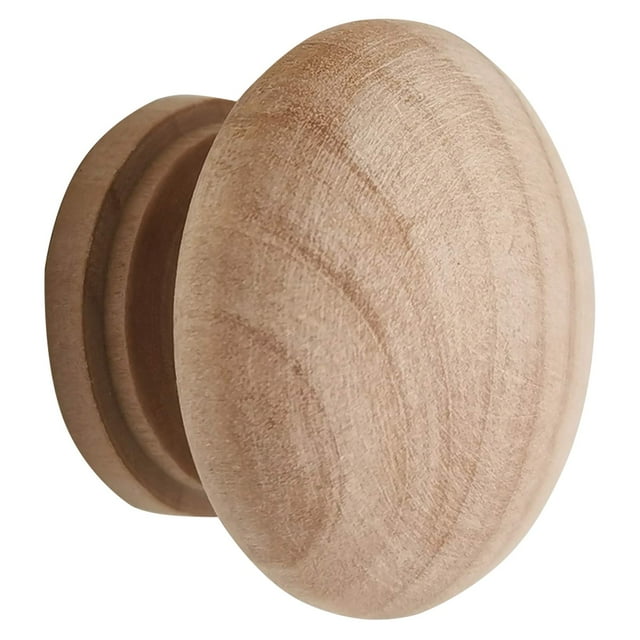 M Mimhooy 15 Pomos De Madera Para Cajones, Pomos De Madera Sin Terminar, Tiradores Para Muebles (Diámetro: 1,34 Pulgadas, Altura: 1 Pulgada)