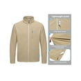 thumbnail image 5 of Little Donkey Andy Men's Lightweight Woven Jacket with Hood Windbreak Water Resistant Sun Protection Softshell Jacket For Runing Hiking Khaki 2XL, 5 of 7