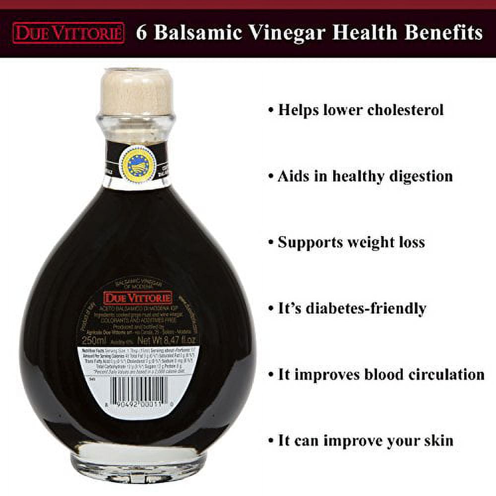 Due Vittorie Oro Gold Balsamic Vinegar with Pourer, 8.45fl oz / 250ml (2 pack)