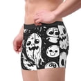 thumbnail image 3 of Rateoe Black White Spooky Ghosts Mens Boxer Briefs Poly Spandex Performance Boxer Briefs Underwear Hem Boxer Briefs - XX-Large, 3 of 8