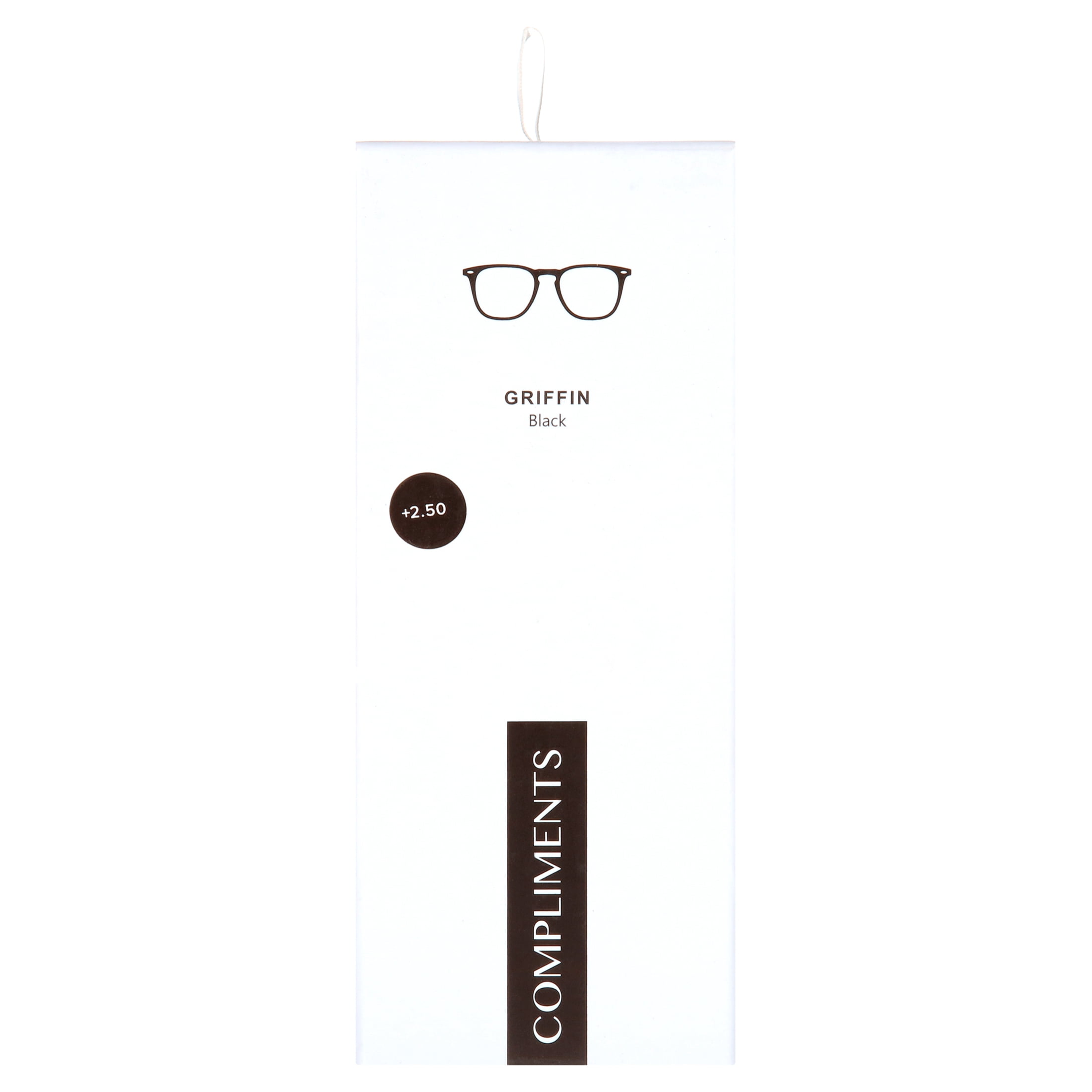 Compliments by DIFF Eyewear Griffin Blue Light Reading Glasses for Men Black +2.5