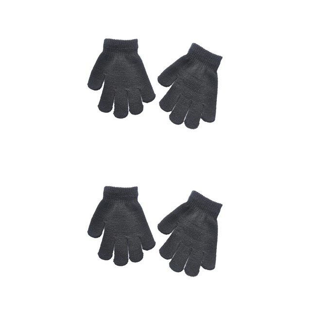 Guardurnaity 1 par de guantes para niños, calentador de dedos de estilo Simple, cubiertas de mano para niños y niñas, guante tejido de Color Negro 2Conjunto