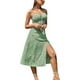 thumbnail image 2 of Sunloudy Vestido floral de verano para mujer, estampado de flores, correa de espagueti, sin mangas, de una pieza con abertura alta para damas, rojo/verde/azul Sunloudy  S M L XL, 2 of 5