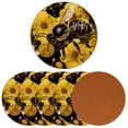 thumbnail image 2 of Honeybee 6PCS Round Microfiber Leather Coasters – Set of 6 Drink Coasters, 11x11 cm/4.3x4.3 in, Absorbent Coaster for Home and Kitchen, 2 of 6