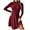 Wine, variant on Women's Sweater Dress 2025 Fall Lightweight Long Sleeve Mock Neck A Line Fit and Flare  Knit Short Dresses