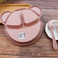 thumbnail image 2 of Kids Dinnerware Set,Spoon Fork Divided Plate for Toddlers,BPA Free,Cute Cartoon Shape, 2 of 6