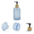 thumbnail image 5 of Unique Bargains 1 Pc Durable Cylinder Argyle Soap Dispenser 13.53oz Blue Black, 5 of 6