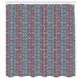 thumbnail image 2 of Ambesonne Christmas Shower Curtain, Snowflake in Circles Art, 69"Wx70"L, Turquoise Orange and Blue, 2 of 4